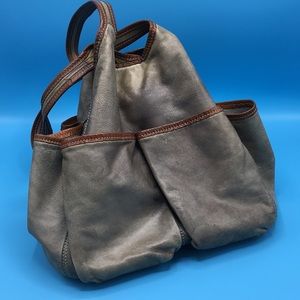 numero 10 greenish/tan supple leather shoulder bag